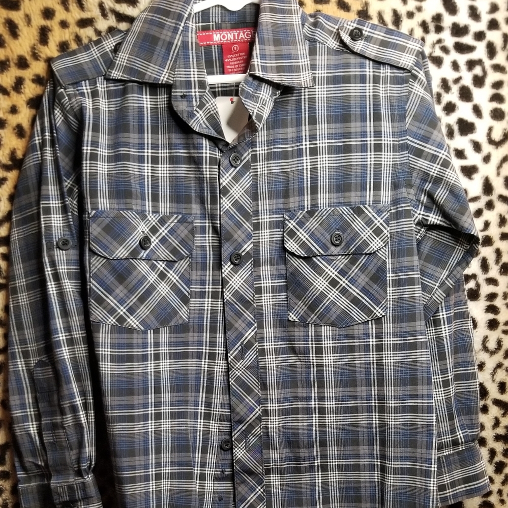 Boys Long Sleeved Plaid Button Down Shirt